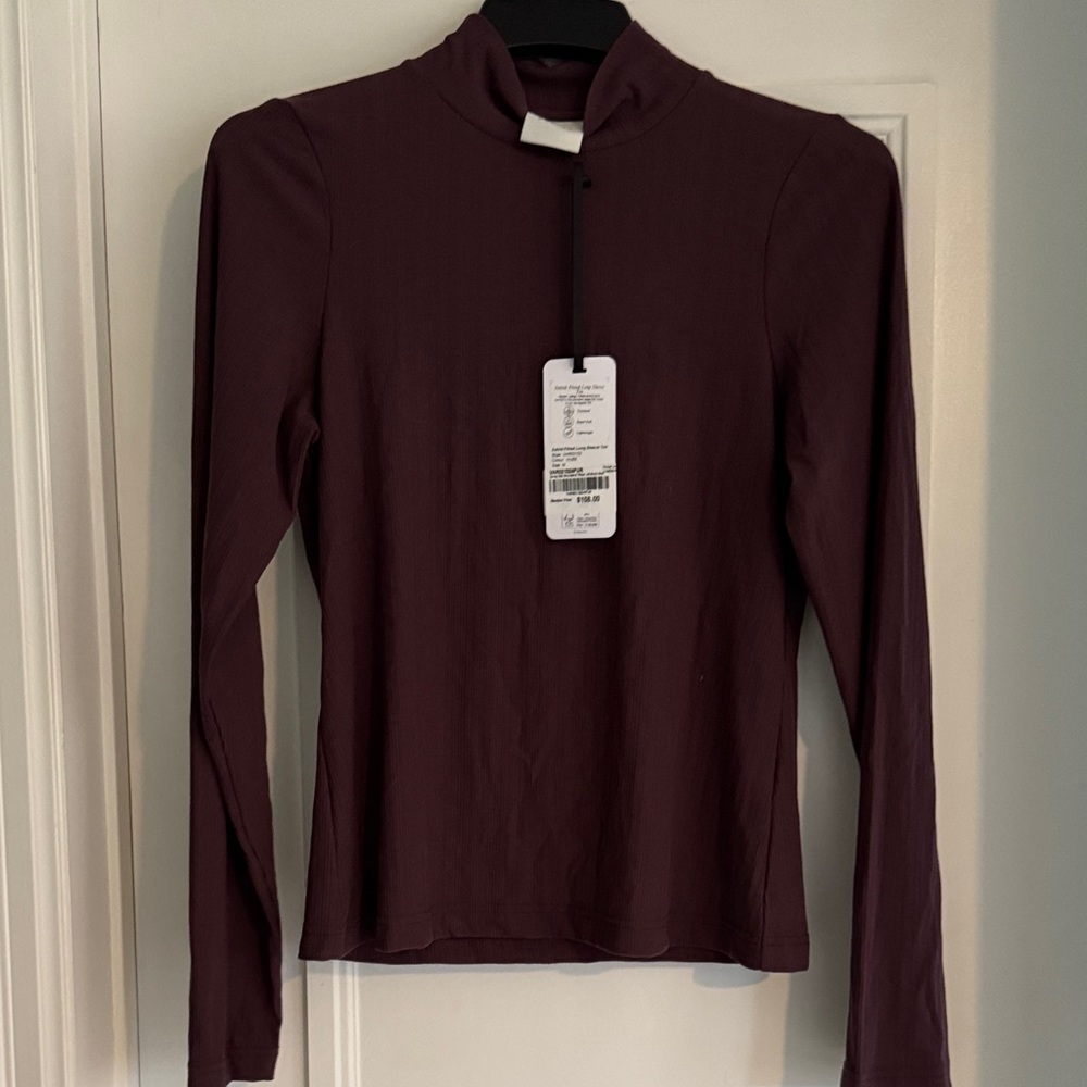 Varley Astrid fitted long sleeve mock neck tee, sz M